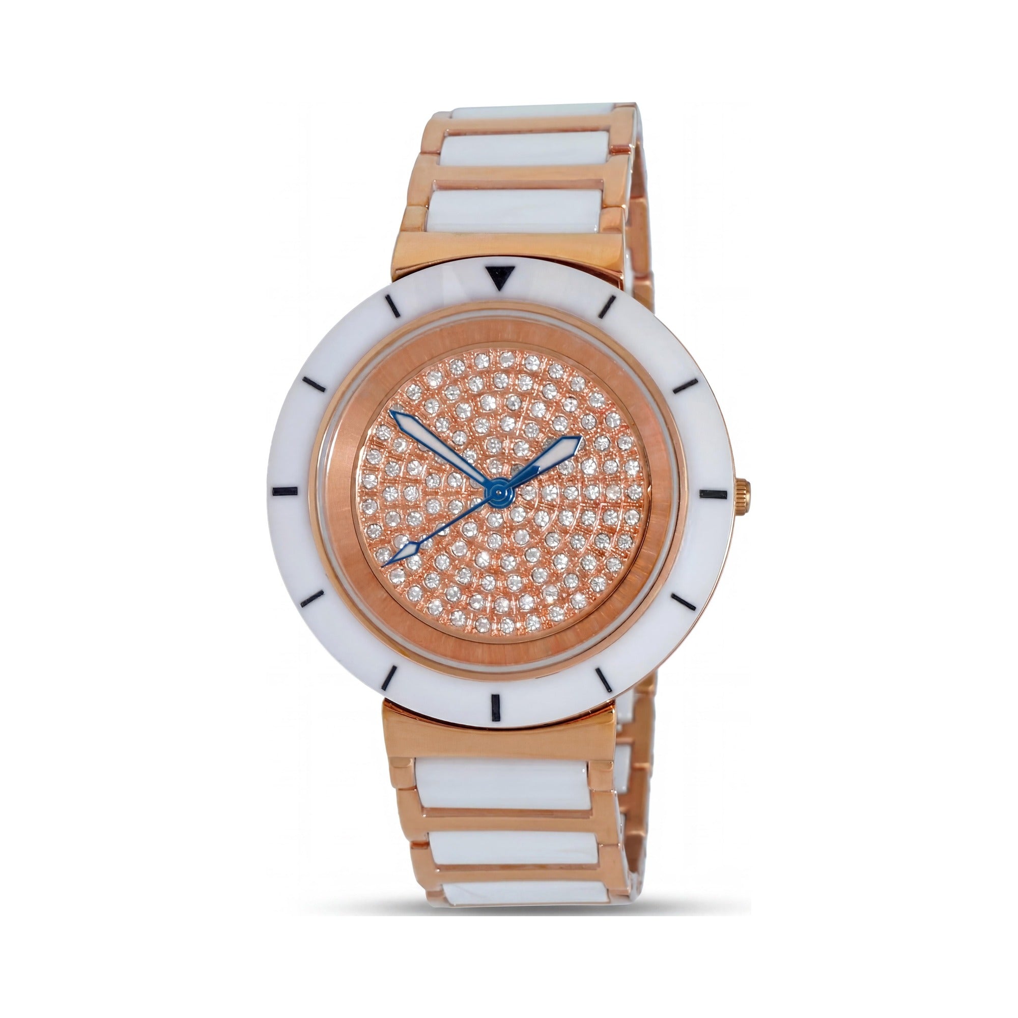 Oniss Women's Toulon ON7262 Rose Gold Tone Stainless Steel Quartz Watch with Silver Dial and Scratch Resistant Mineral Crystal, Photo 1