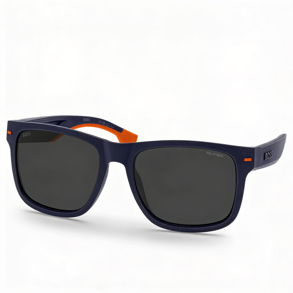 Hugo Boss BOSS 1496/S Classic Unisex UV Protect ECO POLYAMIDE Sunglasses Matte Blue Orange Grey 55mm