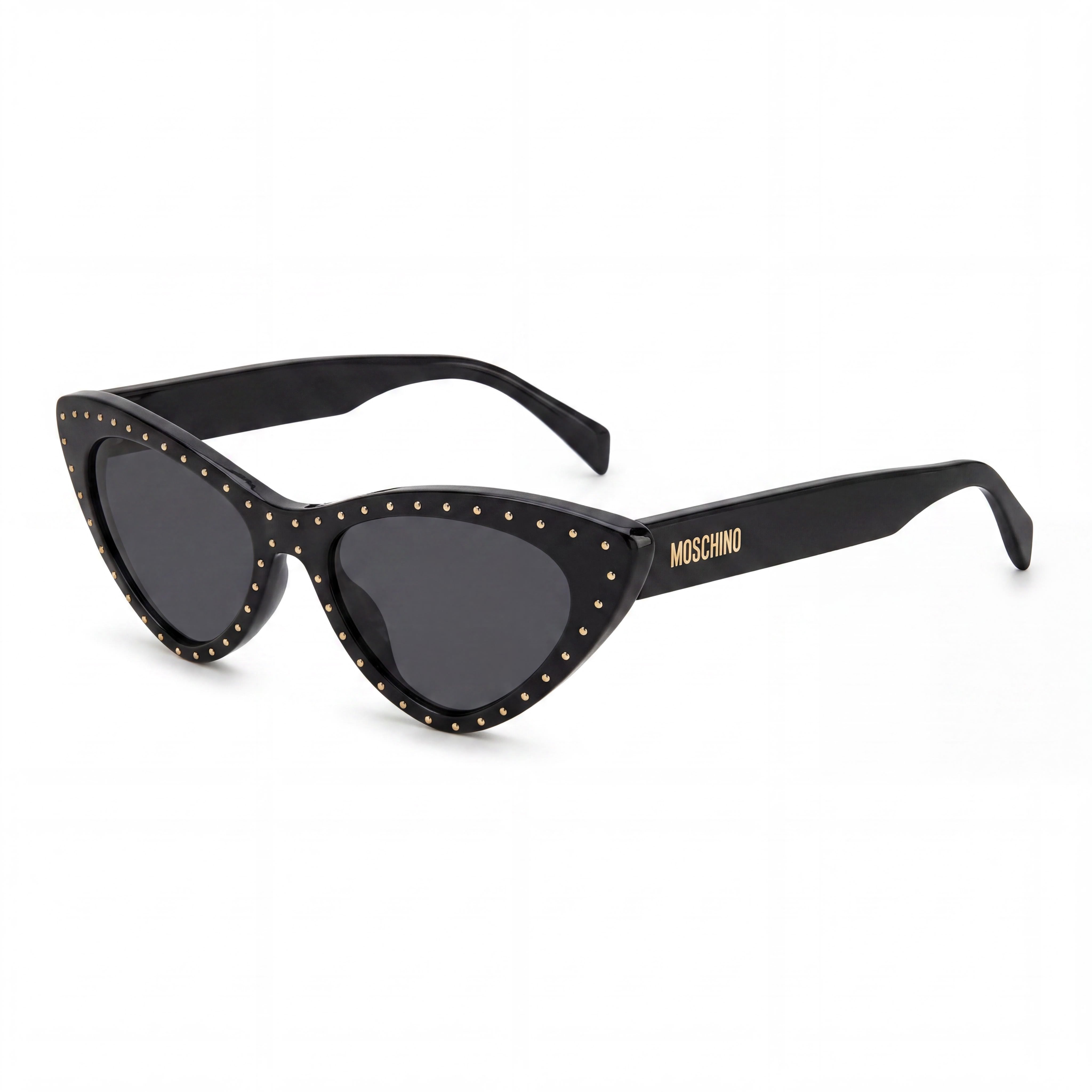 Gafas de sol Moschino MOS0006/S para mujer, de plástico negro, con forma de ojo de gato y lentes grises no polarizadas, 52 mm, UV400, Photo 1