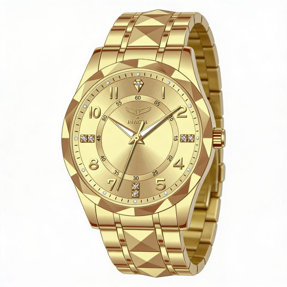 Reloj Invicta Specialty 69017 de cuarzo para hombre, con pulsera de acero inoxidable dorado y resistente al agua hasta 3 ATM, 41 mm
