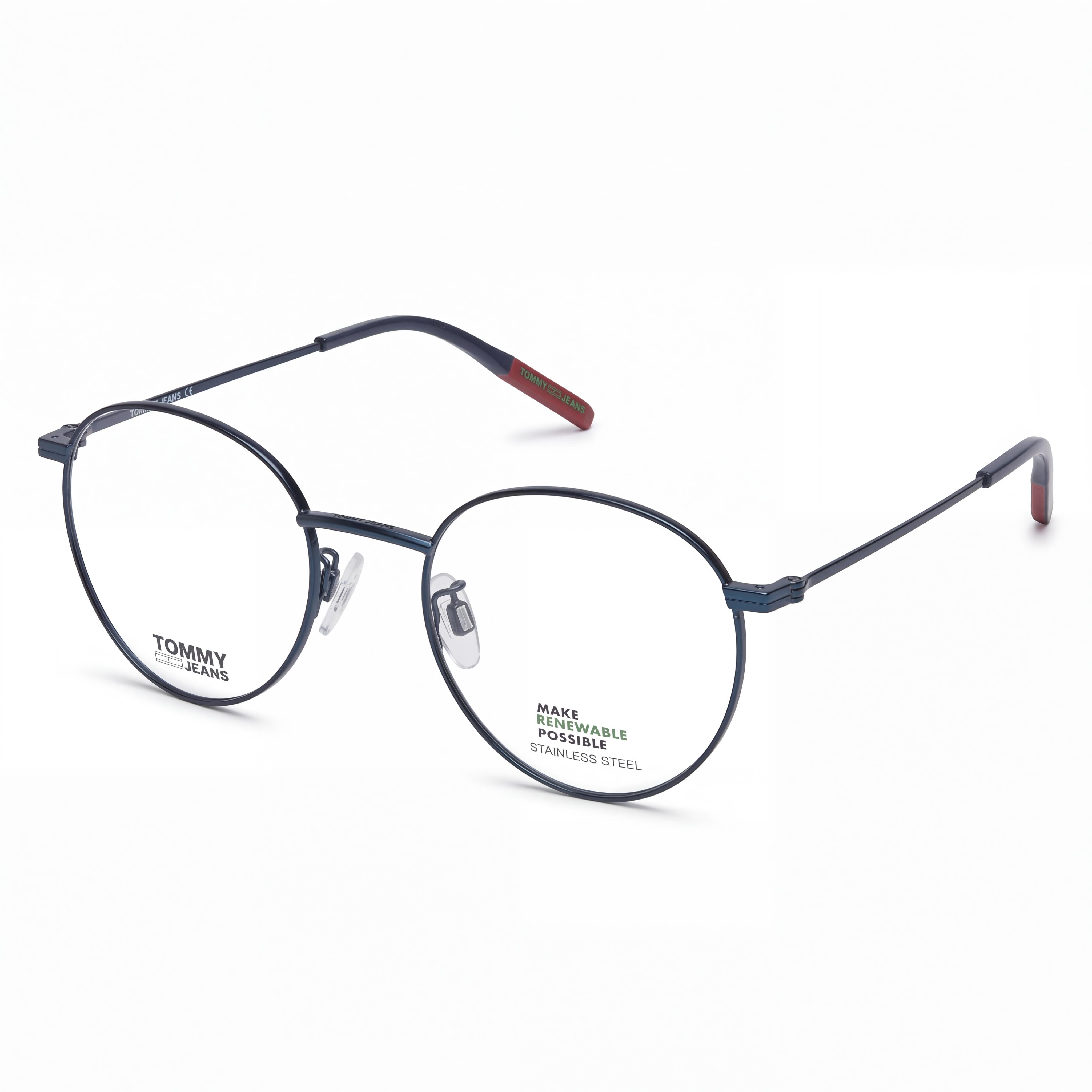 Tommy Hilfiger Modern Unisex Eyewear with Alloy Steel Frame and Matte Blue Polycarbonate Lenses, 50mm Lens, Photo 1