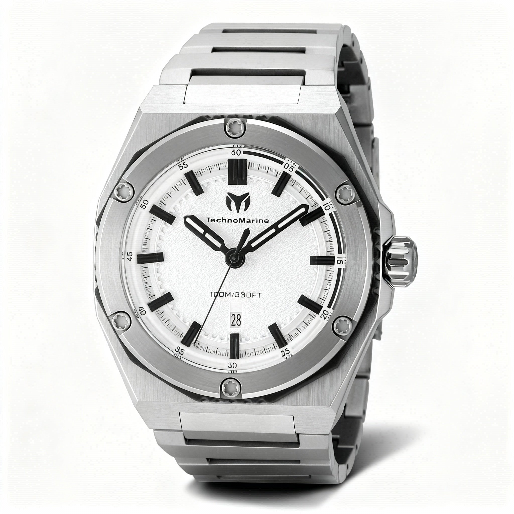 Technomarine CORAL - Legacy TM-416060 Unisex Silver Stainless Steel Quartz Wrist Watch, 45mm Case