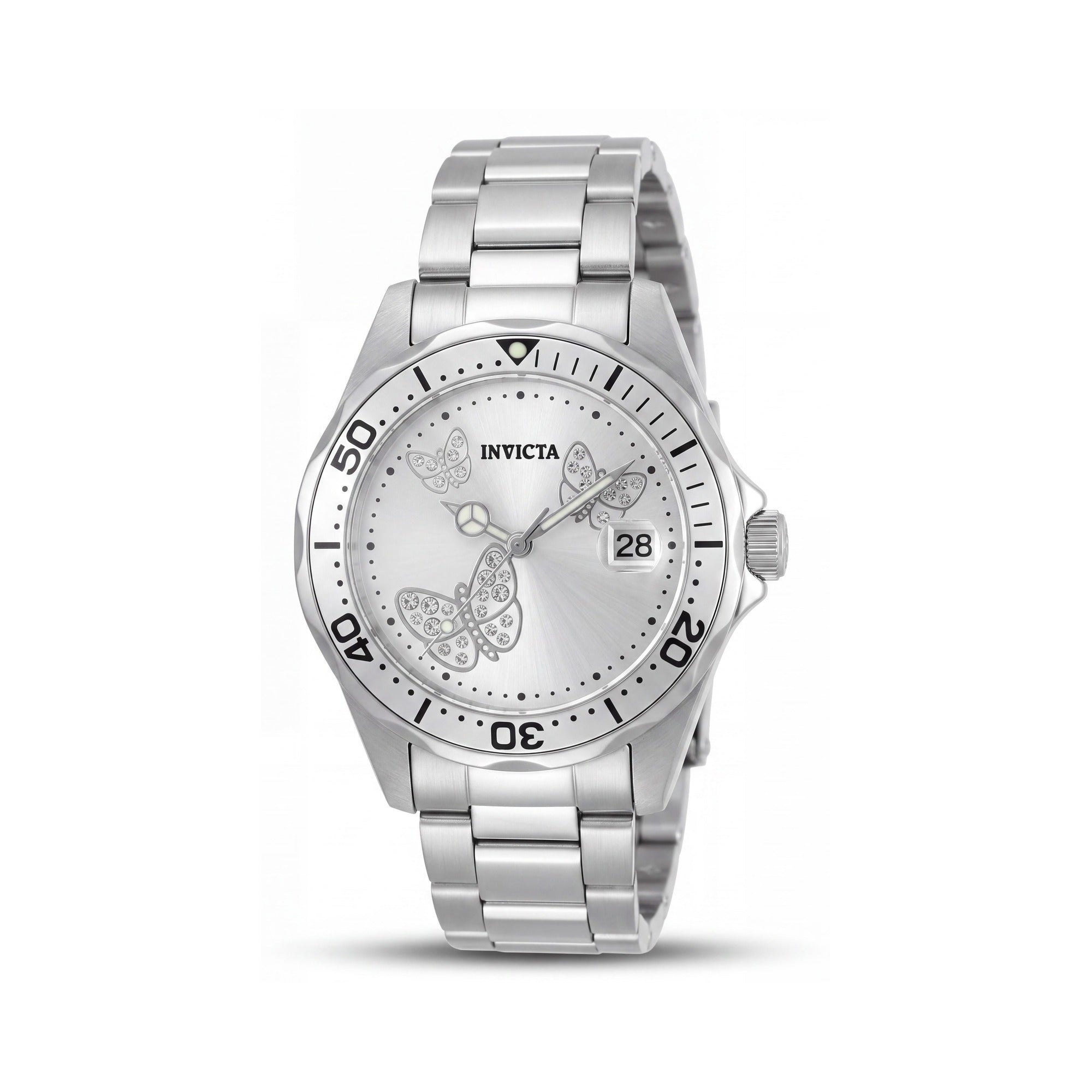 Invicta Angel 12503 Women's Stainless Steel Quartz Watch with Silver Dial, 200M Water Resistant, 38mm, Photo 1