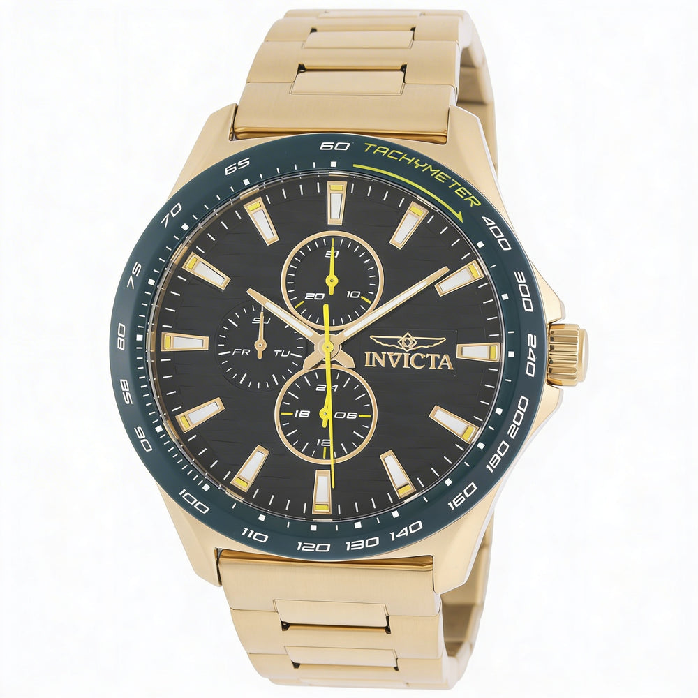 Reloj Invicta Racing 48870 para hombre, cronógrafo de cuarzo, pulsera de acero inoxidable, esfera verde de 44 mm.