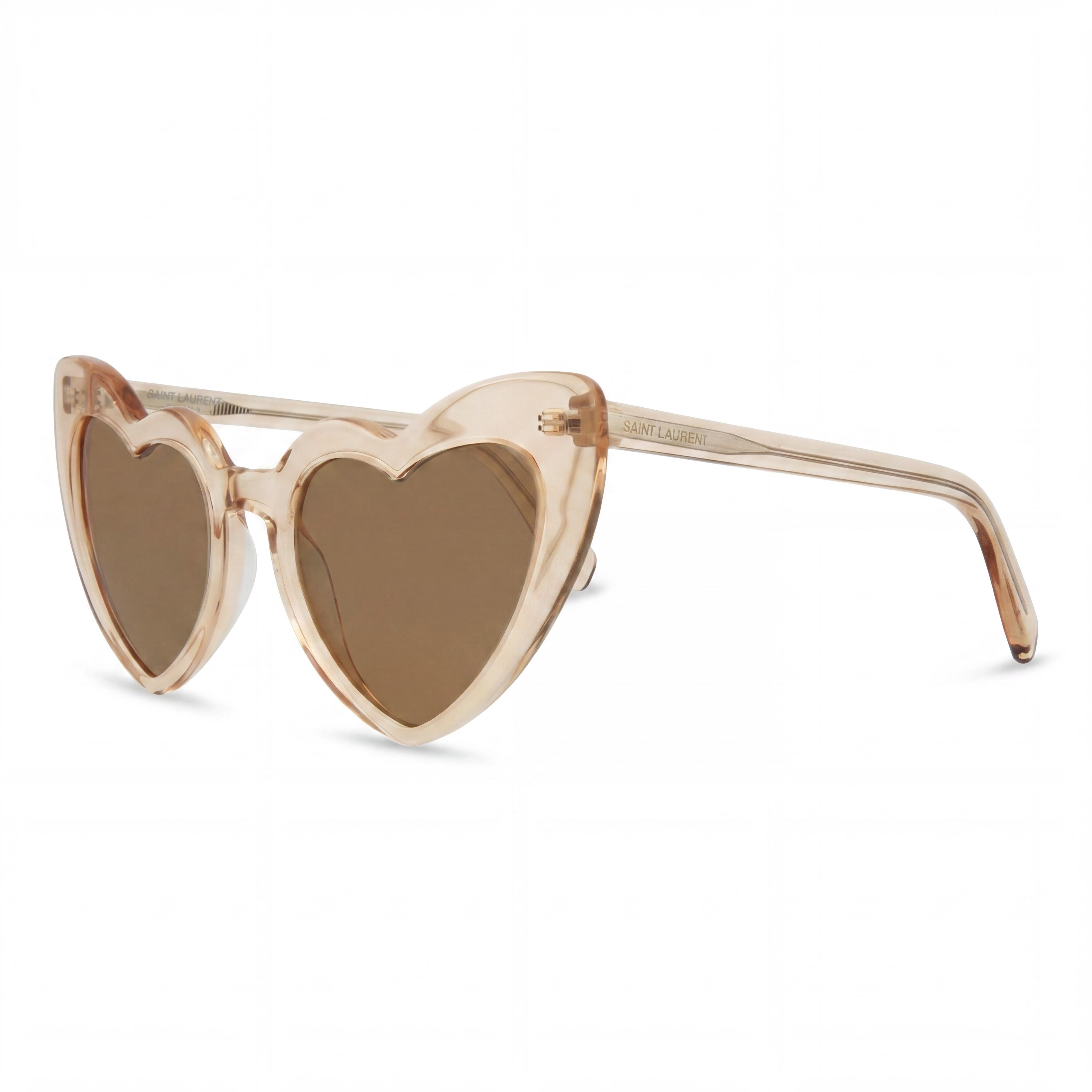 Gafas de sol Yves Saint Laurent Sl 181 Loulou-020 de plástico transparente brillante color melocotón con protección UV para mujer, lentes marrón nude, 54 mm, Photo 1