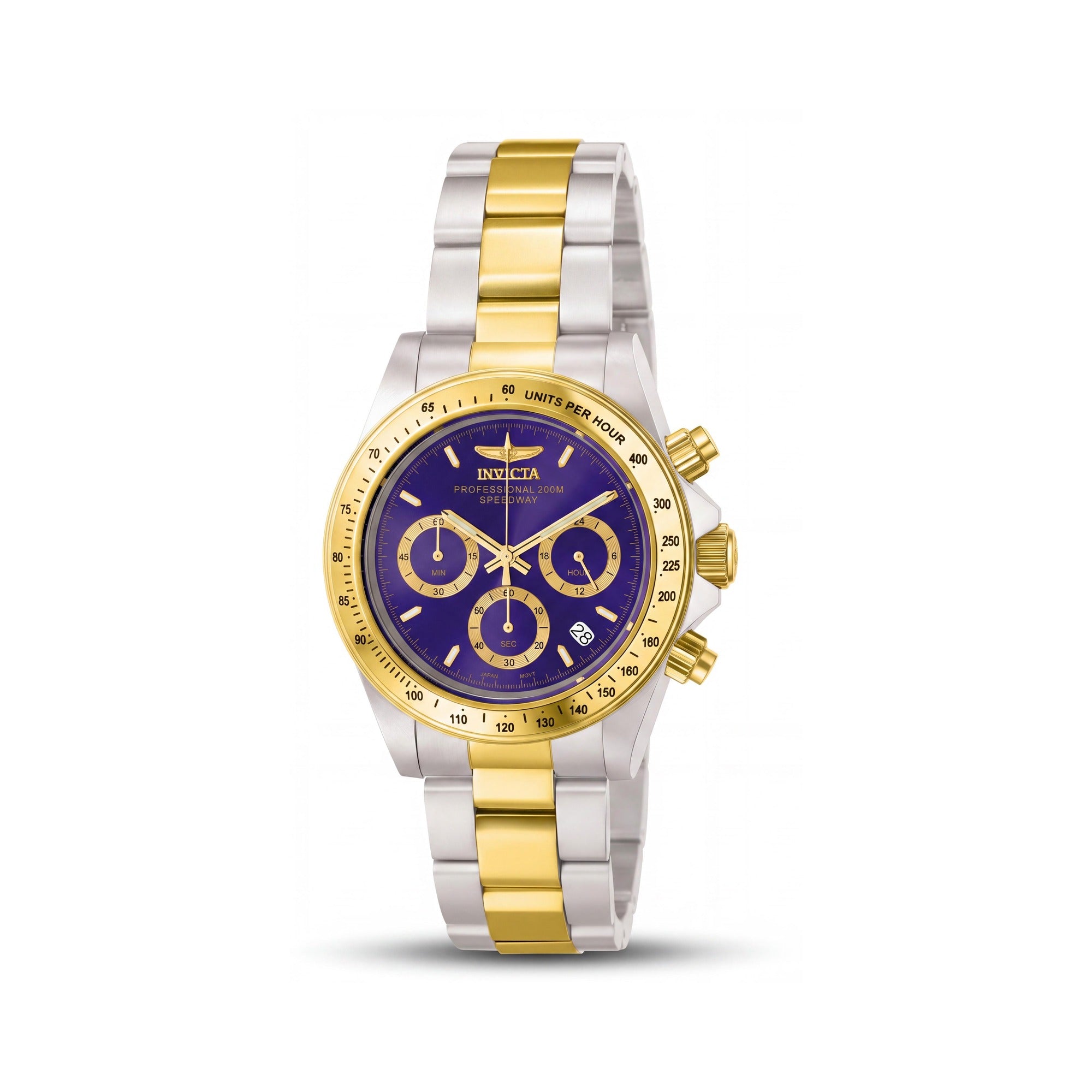 Invicta Bracelet Men's Two-Tone Stainless Steel Blue Dial Chronograph Date GMT Watch 39mm, Photo 1