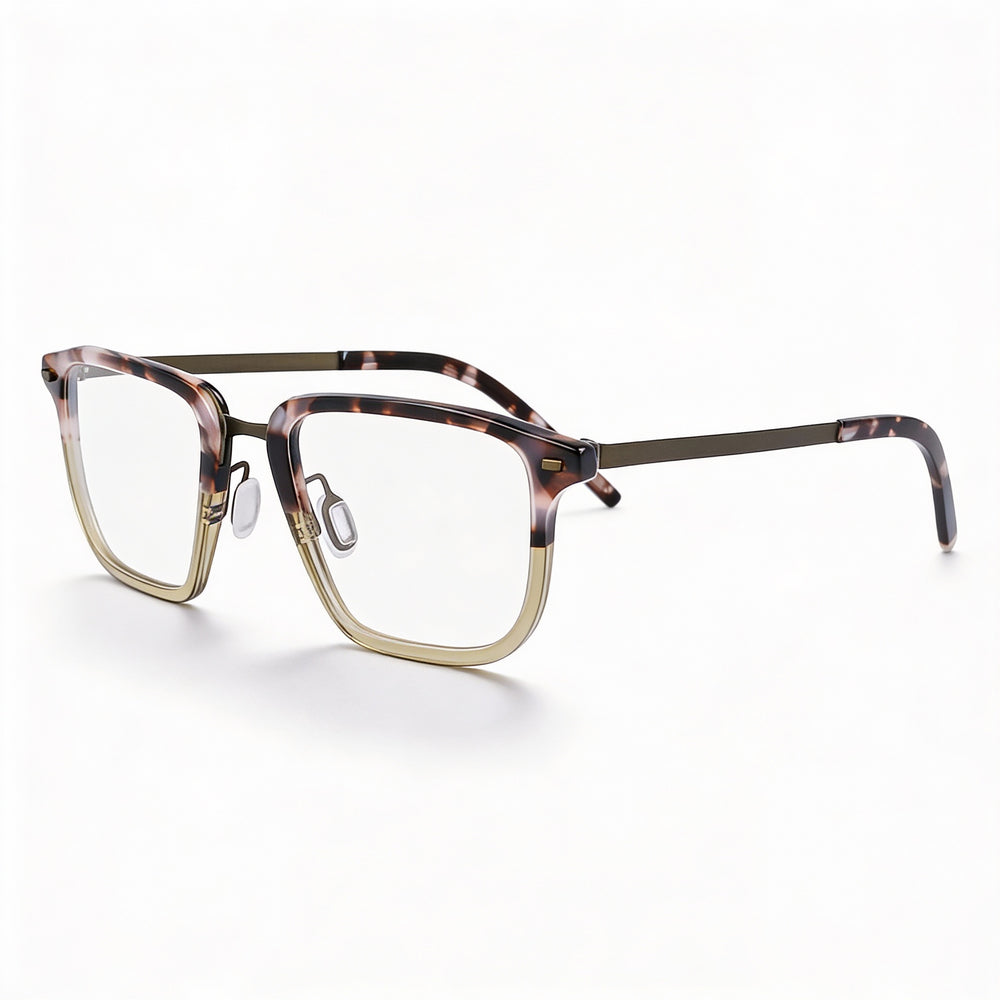 Flexon B2037 Women's Metal Eyewear, Shiny Grey Tortoise Frame, 55mm Lens Width