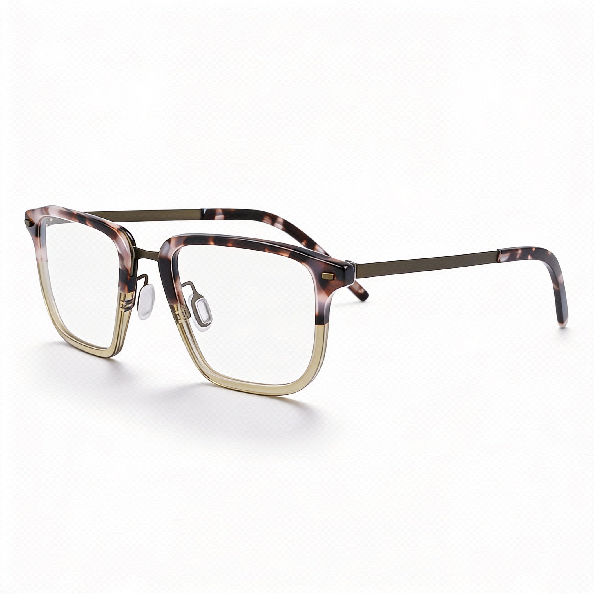 Flexon B2037 Women's Metal Eyewear, Shiny Grey Tortoise Frame, 55mm Lens Width, Photo 1