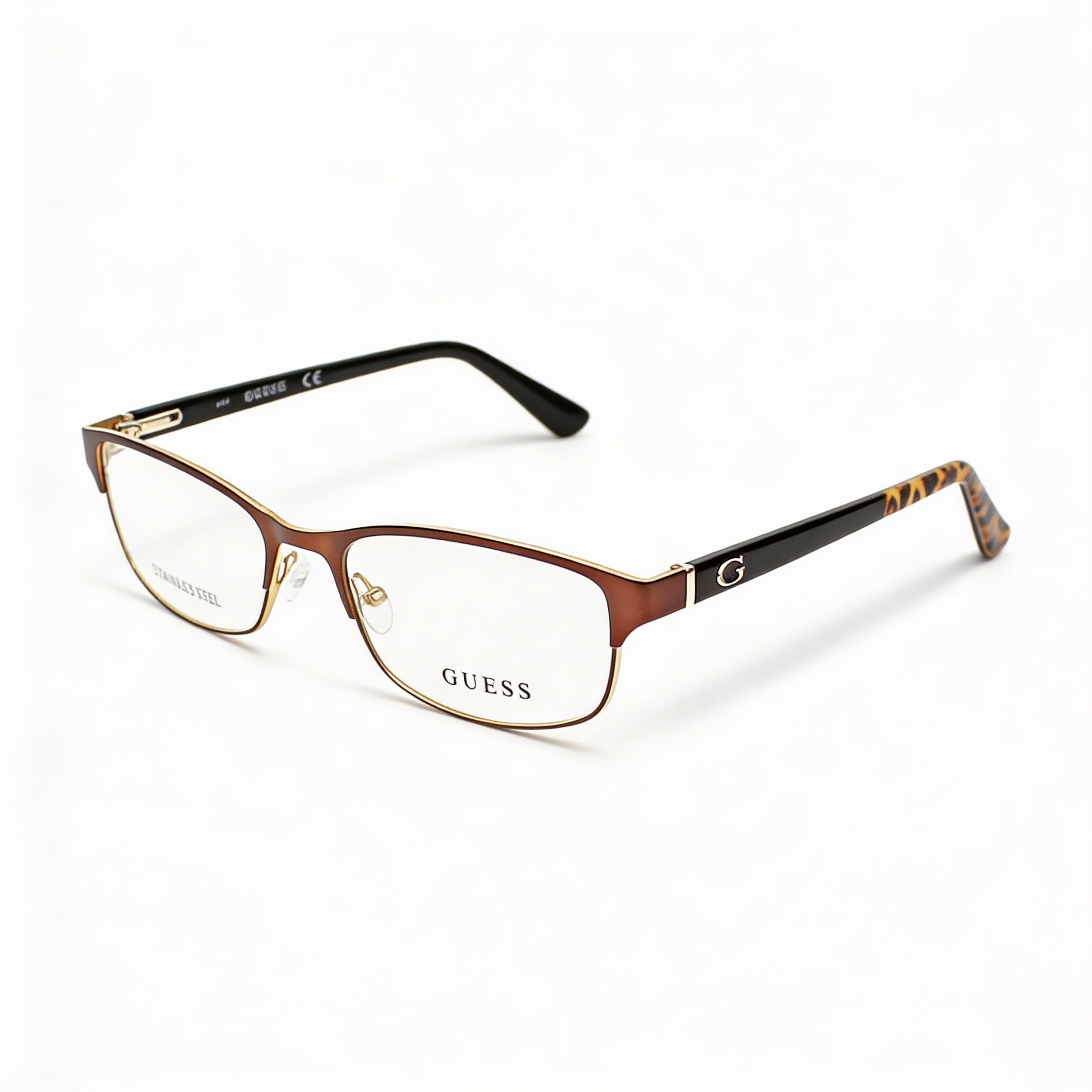 Guess Gu2614 Unisex Plastic Frame Eyeglasses Matte Dark Brown 52mm, Photo 1