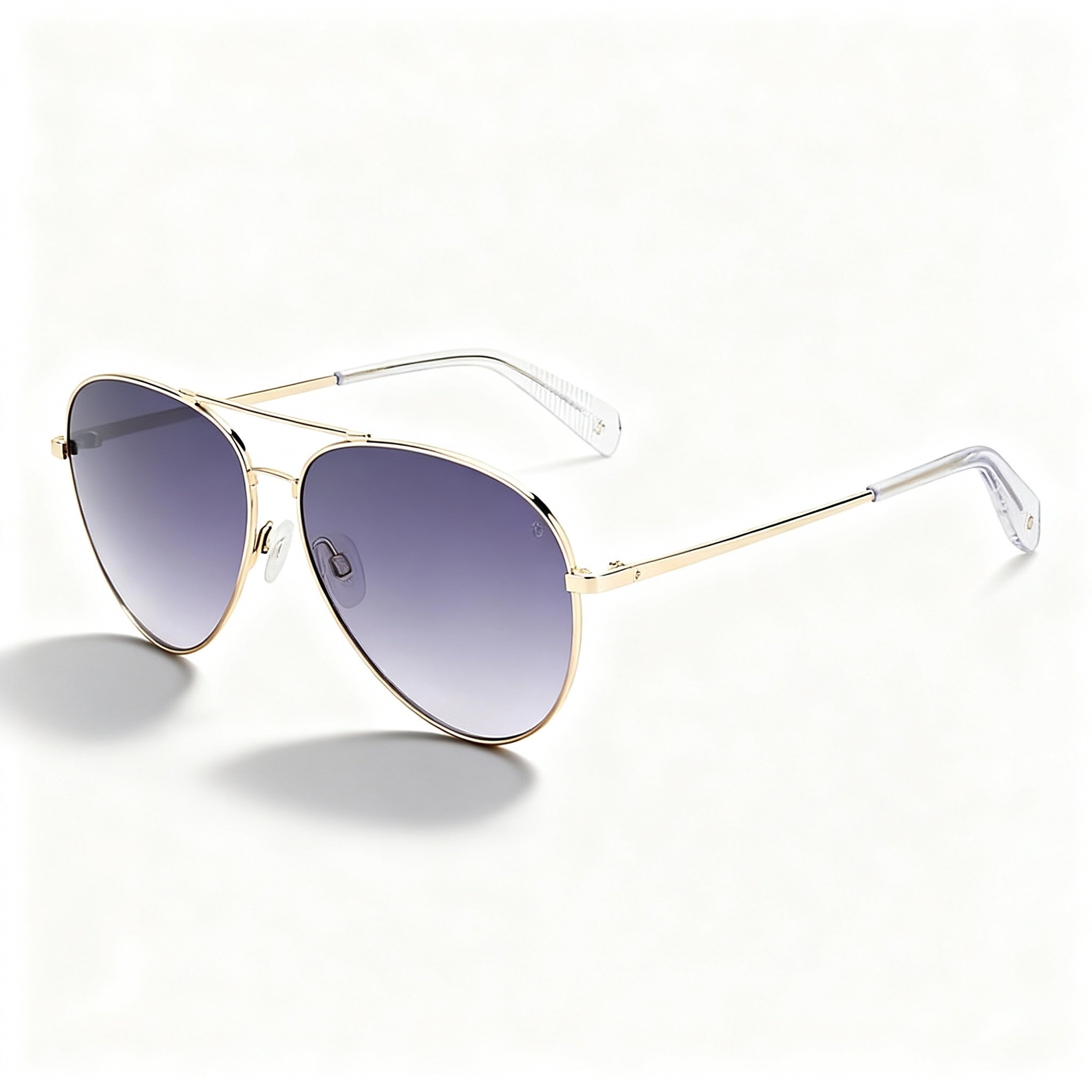 rag & bone RNB5052/G/S Unisex Gold Grey Stainless Steel Casual UV Protected Non-Polarized Grey Lens Sunglasses 59mm