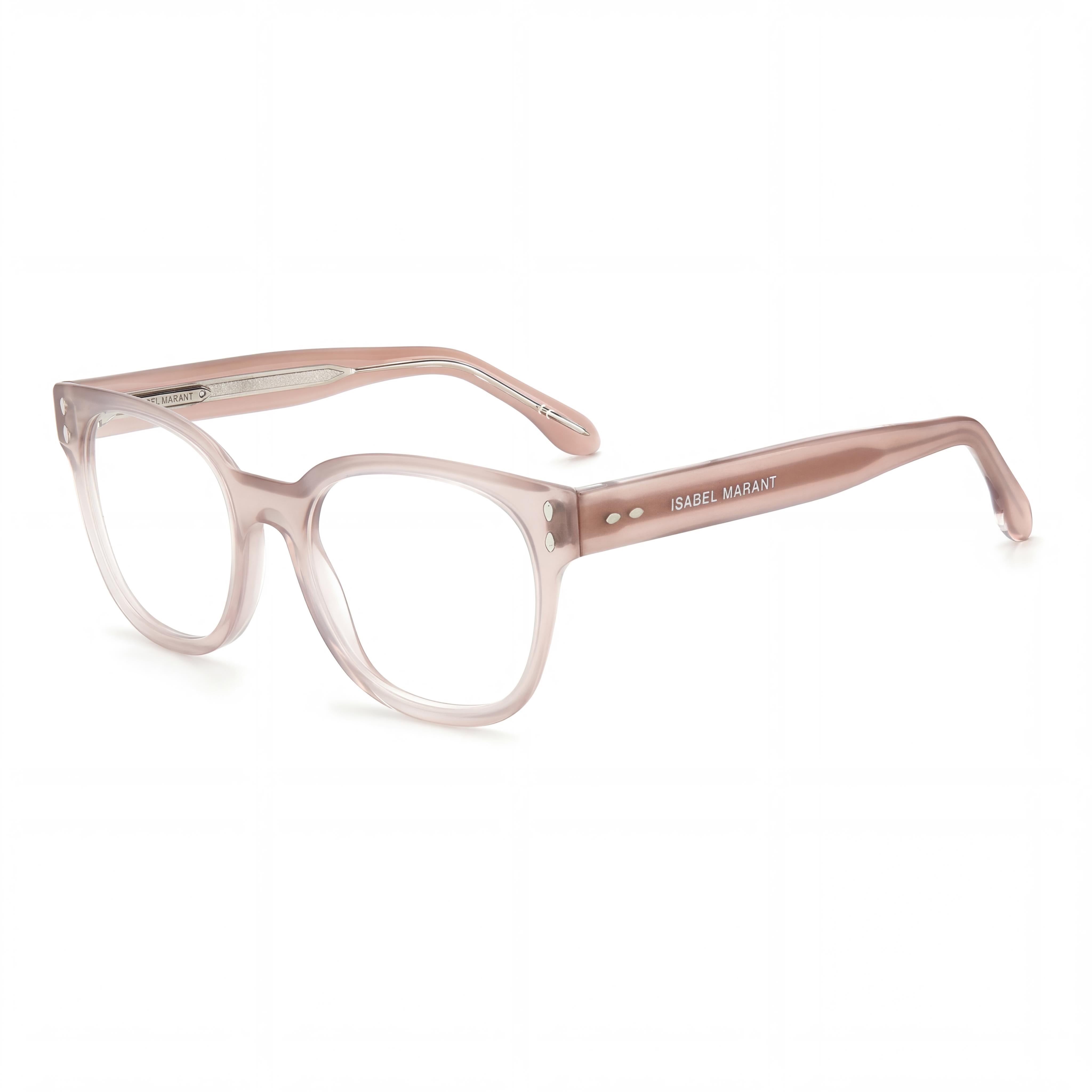 Gafas ópticas cuadradas de plástico suave para mujer Isabel Marant IM 0020 en color nude con lentes de 52 mm de ancho y patillas de 145 mm., Photo 1