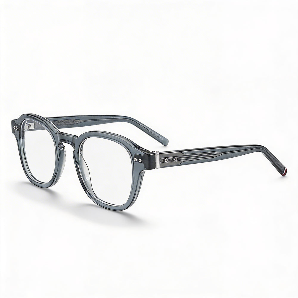 Tommy Hilfiger Modern Men's Eyewear with ECO ACETATE Grey Frame and Polycarbonate Non-Polarised Grey Lenses 48mm