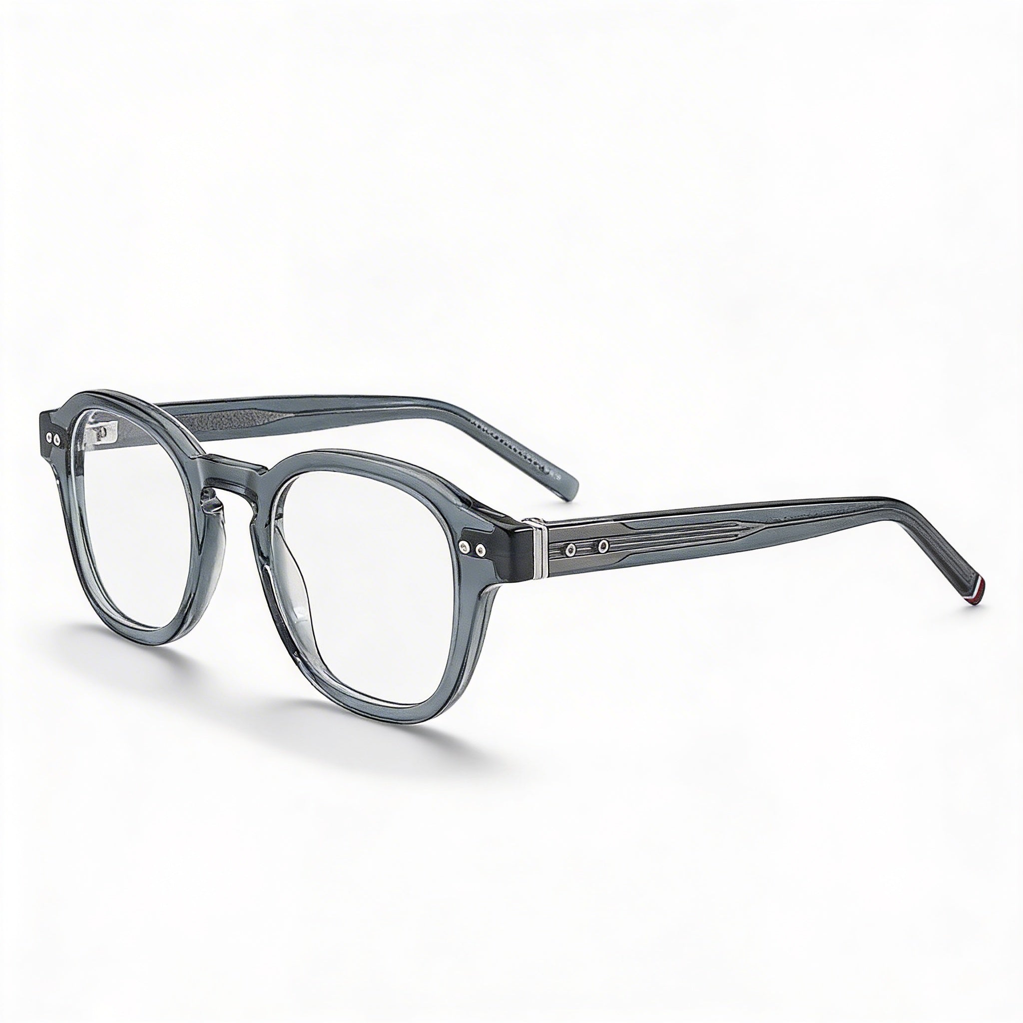 Tommy Hilfiger Modern Men's Eyewear with ECO ACETATE Grey Frame and Polycarbonate Non-Polarised Grey Lenses 48mm, Photo 1