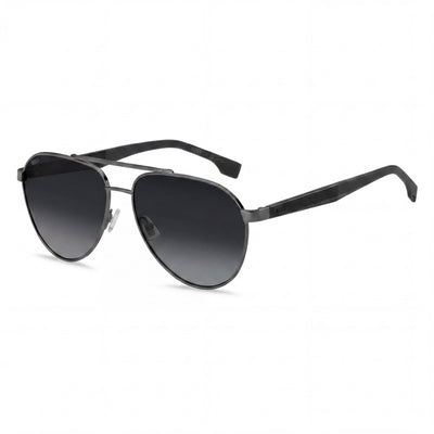 Gafas de sol contemporáneas unisex de Hugo Boss con protección UV de acero aleado, 60 mm, marrones, Sol-X gris rutenio oscuro
