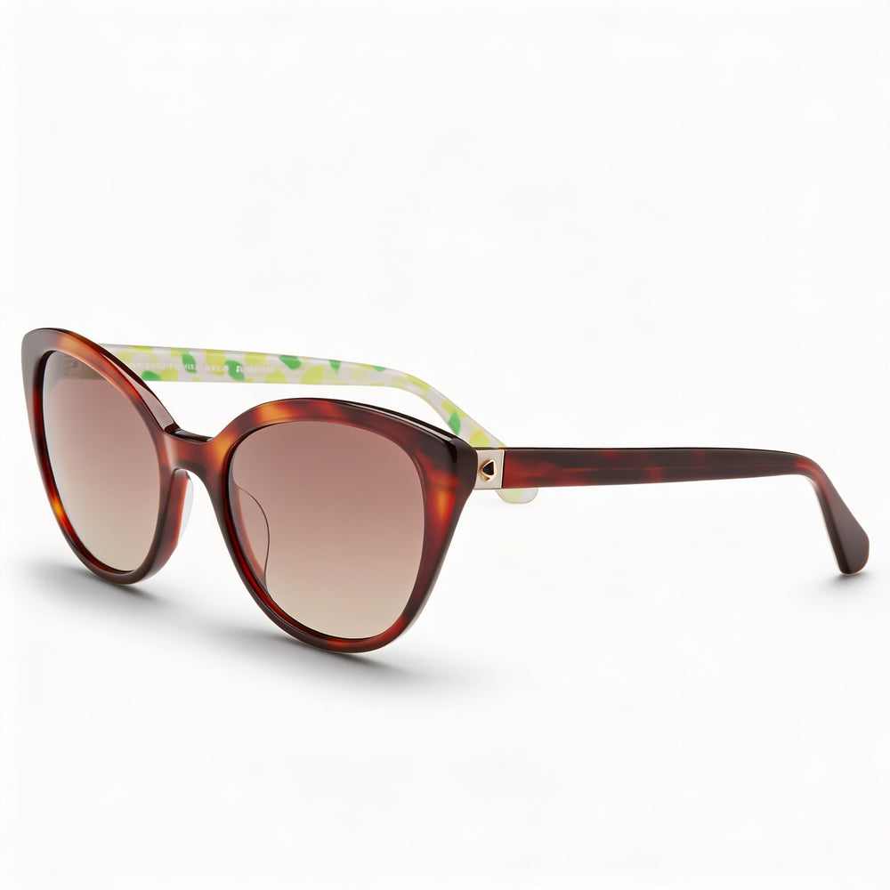 kate spade new york Gafas de sol casuales para mujer con protección UV, de acetato, color habana beige y marrón, lentes degradadas marrones de 55 mm