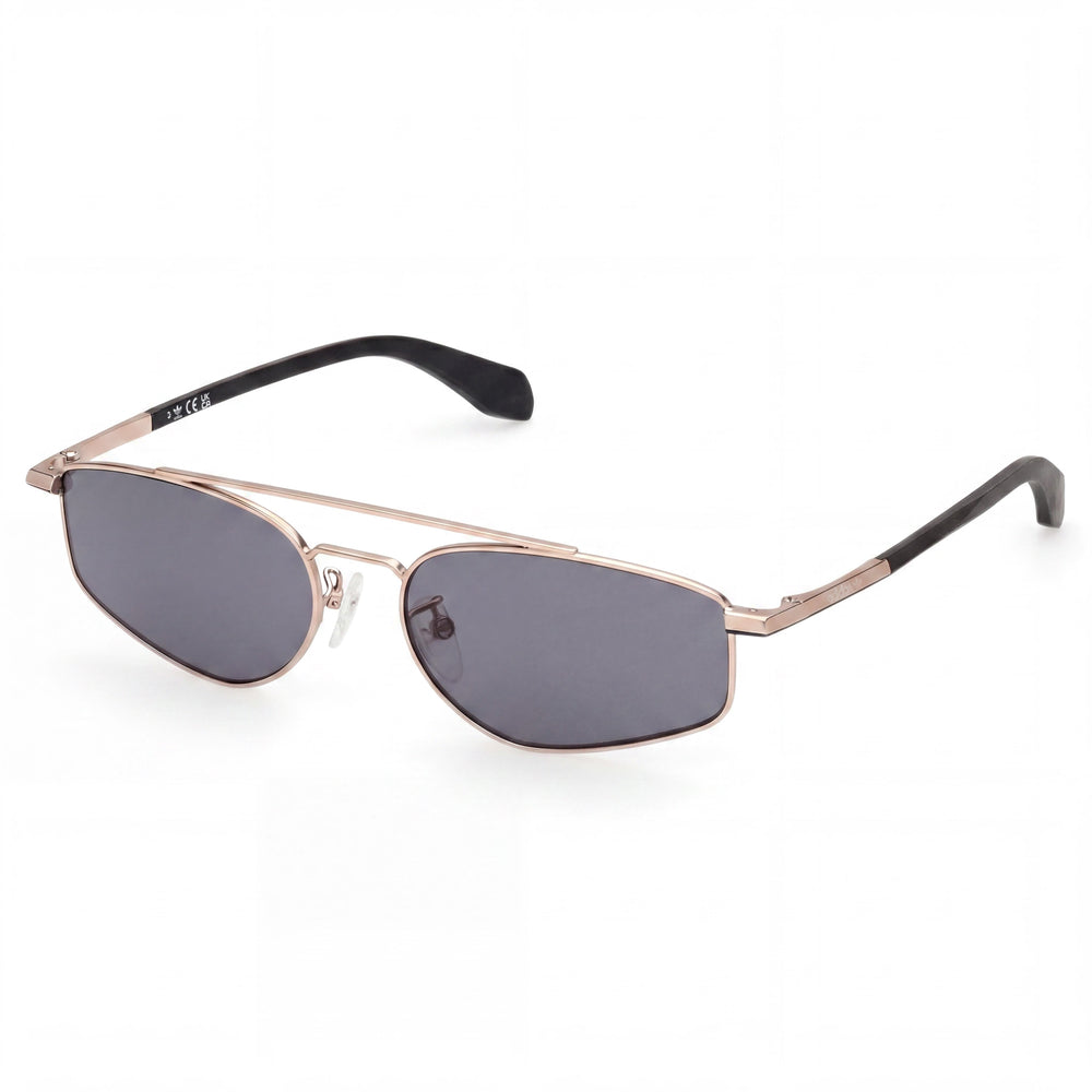 Gafas de sol metálicas unisex Adidas, montura dorada ahumada, lente de policarbonato ahumado, 100% protección UV, 55 mm