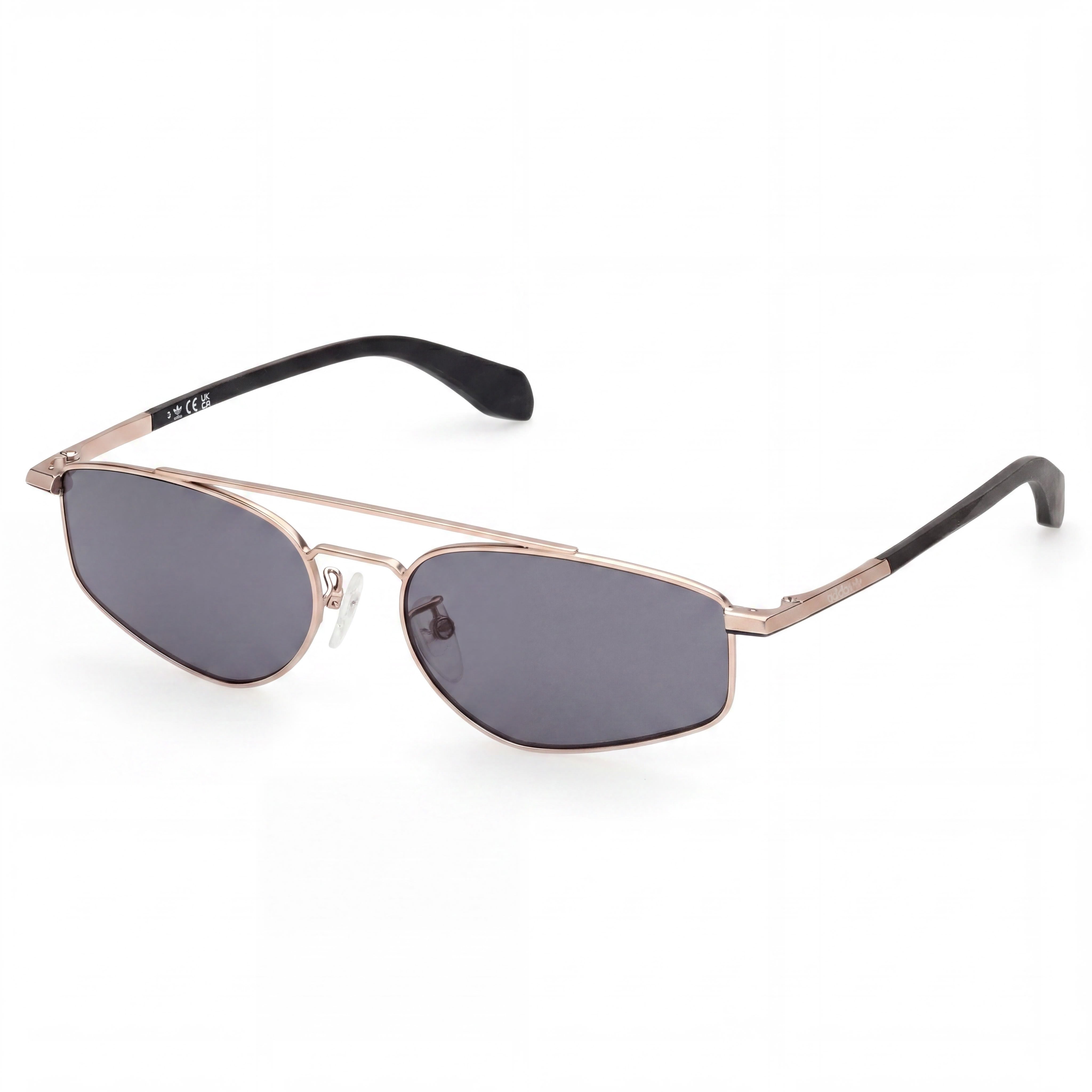 Gafas de sol metálicas unisex Adidas, montura dorada ahumada, lente de policarbonato ahumado, 100% protección UV, 55 mm, Photo 1