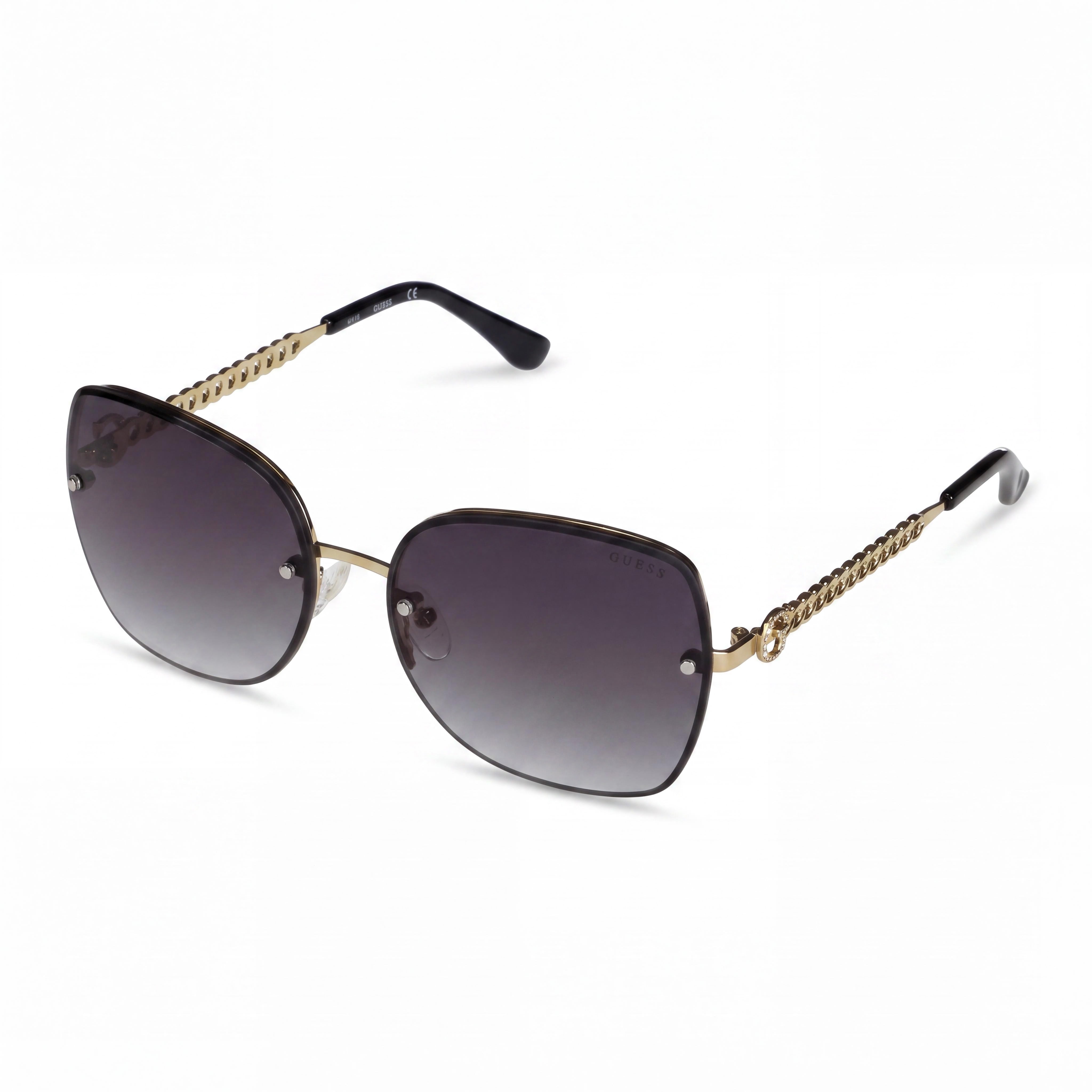 GUESS Gf6119 Women's Gold Gradient Smoke Metal Frame Smoke Gradient Lens UV Protected Sunglasses, Photo 1