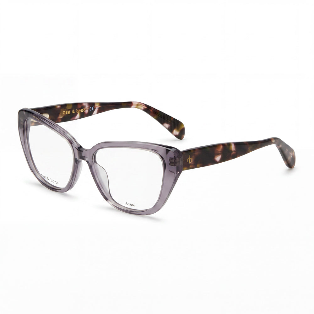 Rag & Bone Modern Women's Eyewear, featuring Multicolored Acetate Frames and Non-polarised Grey Lenses, 54mm