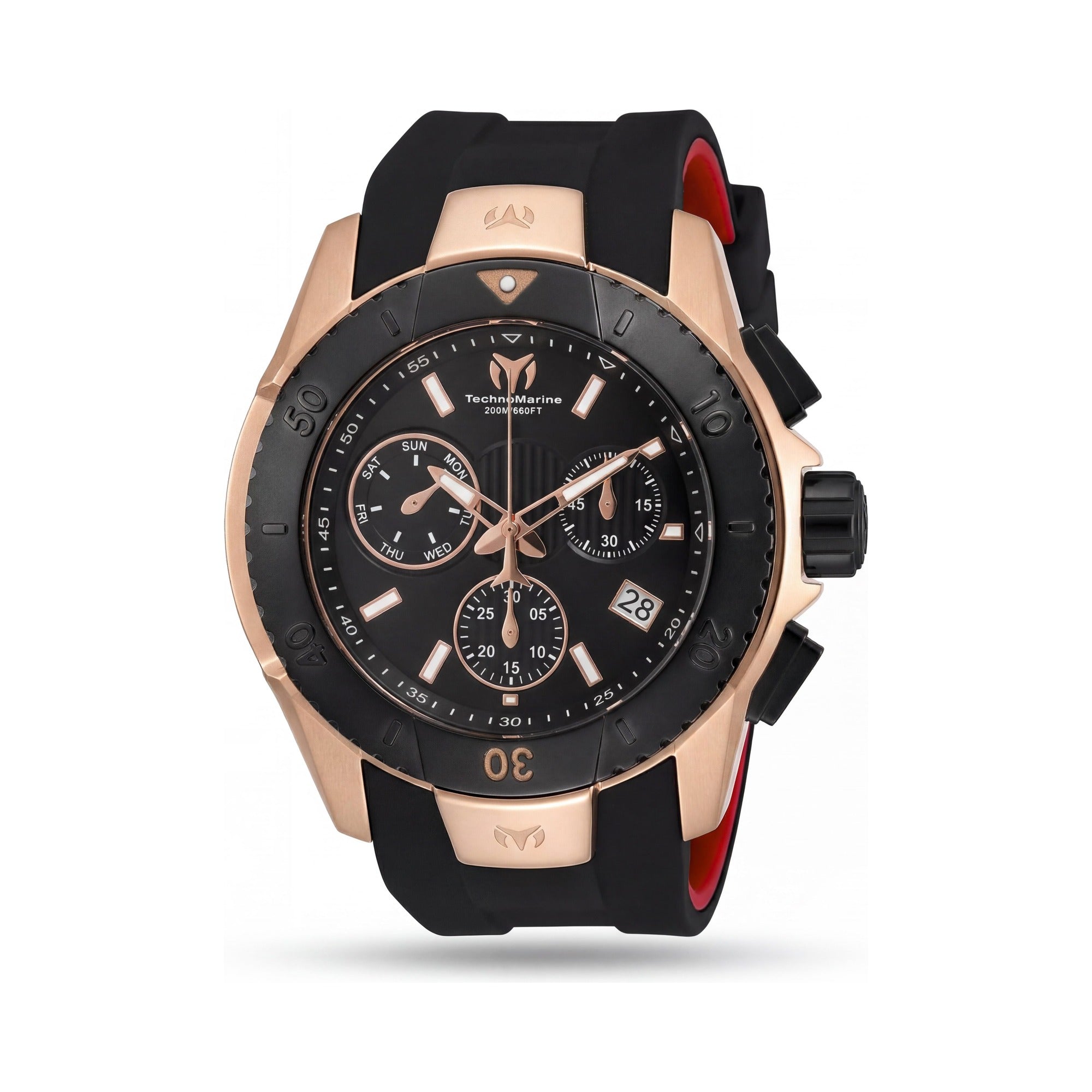 TechnoMarine Men's Multicolored Stainless Steel Luminous Quartz Chronograph Black Silicone Band 48mm, Photo 1