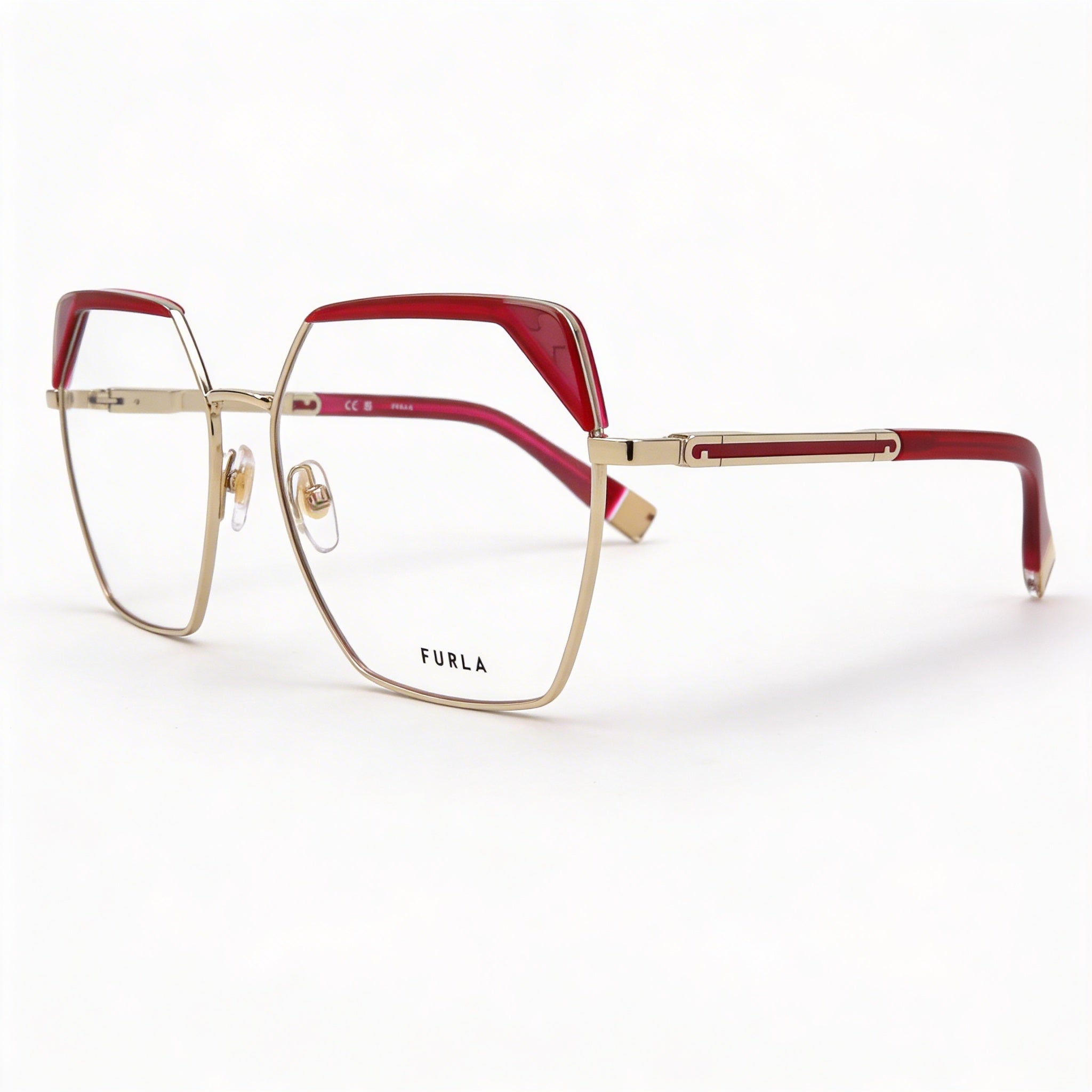 Gafas de sol Furla Modern con montura metálica para hombre en Oro Chiaro Lucido con lentes a juego, ancho de lente de 55 mm, Photo 1