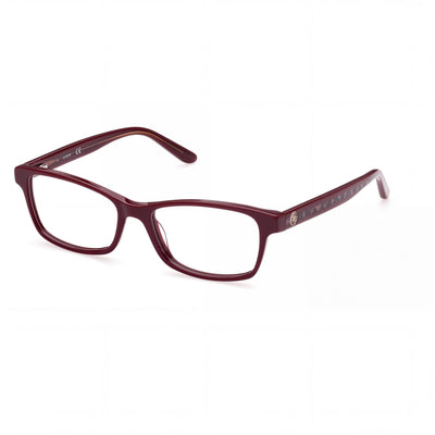GUESS Gu2874 Women's Rectangular Full Rim Eyeglasses with Plastic Frame in Bordeaux Animal (53mm)