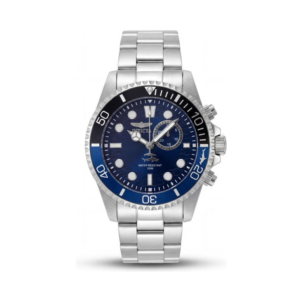Invicta Pro Diver 49278 Men's Quartz Stainless Steel Watch, Blue Dial, 43mm Case, 10 ATM Water Resistant