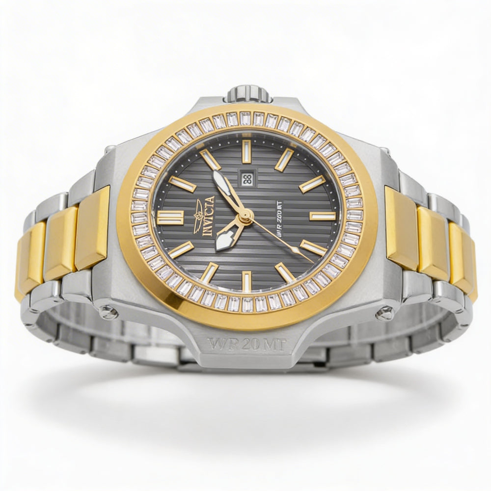 Invicta Akula 49135 Unisex Silver Stainless Steel Quartz Bracelet Watch, Grey Dial, 58mm Case, 20 ATM Water Resistant
