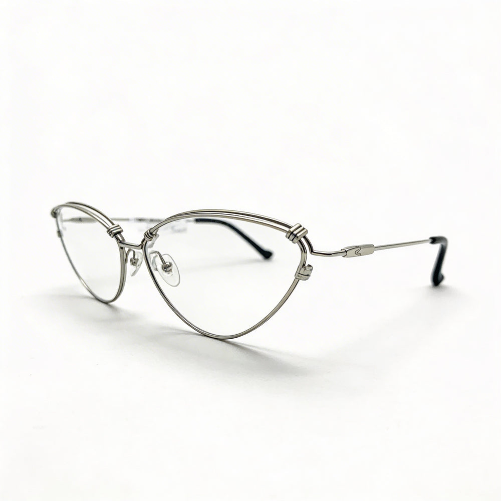 Gafas Adidas AOM012O Modelo 2019 de Ojo de Gato para Mujer, Montura Completa de Metal Plateado, Lentes Transparentes 57mm