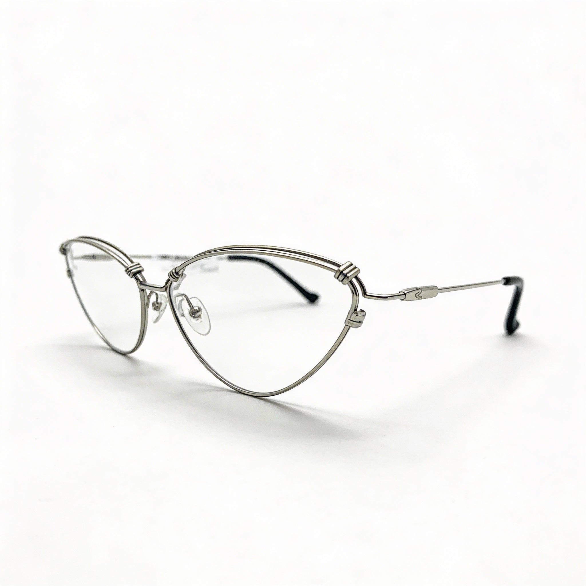 Adidas AOM012O 2019 Model Women's Cat Eye Full Rim Metal Silver Frame Clear Lens Eyeglasses 57mm, Photo 1
