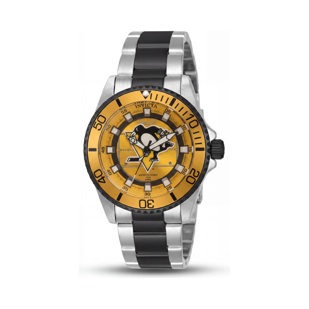 Reloj Invicta IN-42208-AMZUK para mujer, resistente al agua, de acero inoxidable plateado con esfera amarilla de 38 mm.