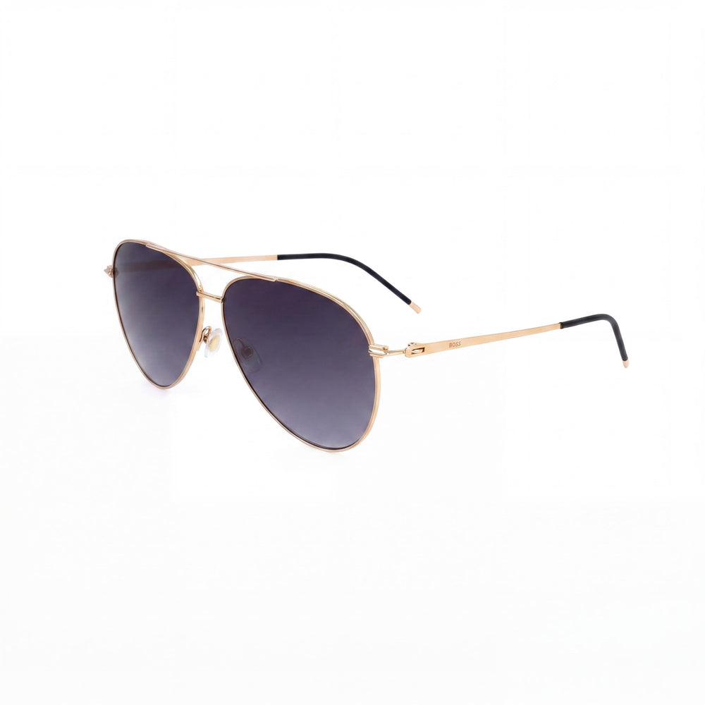 Hugo Boss Classic Women's Rose Gold Stainless Steel Non-Polarized Dark Grey Shaded Sunglasses 60mm