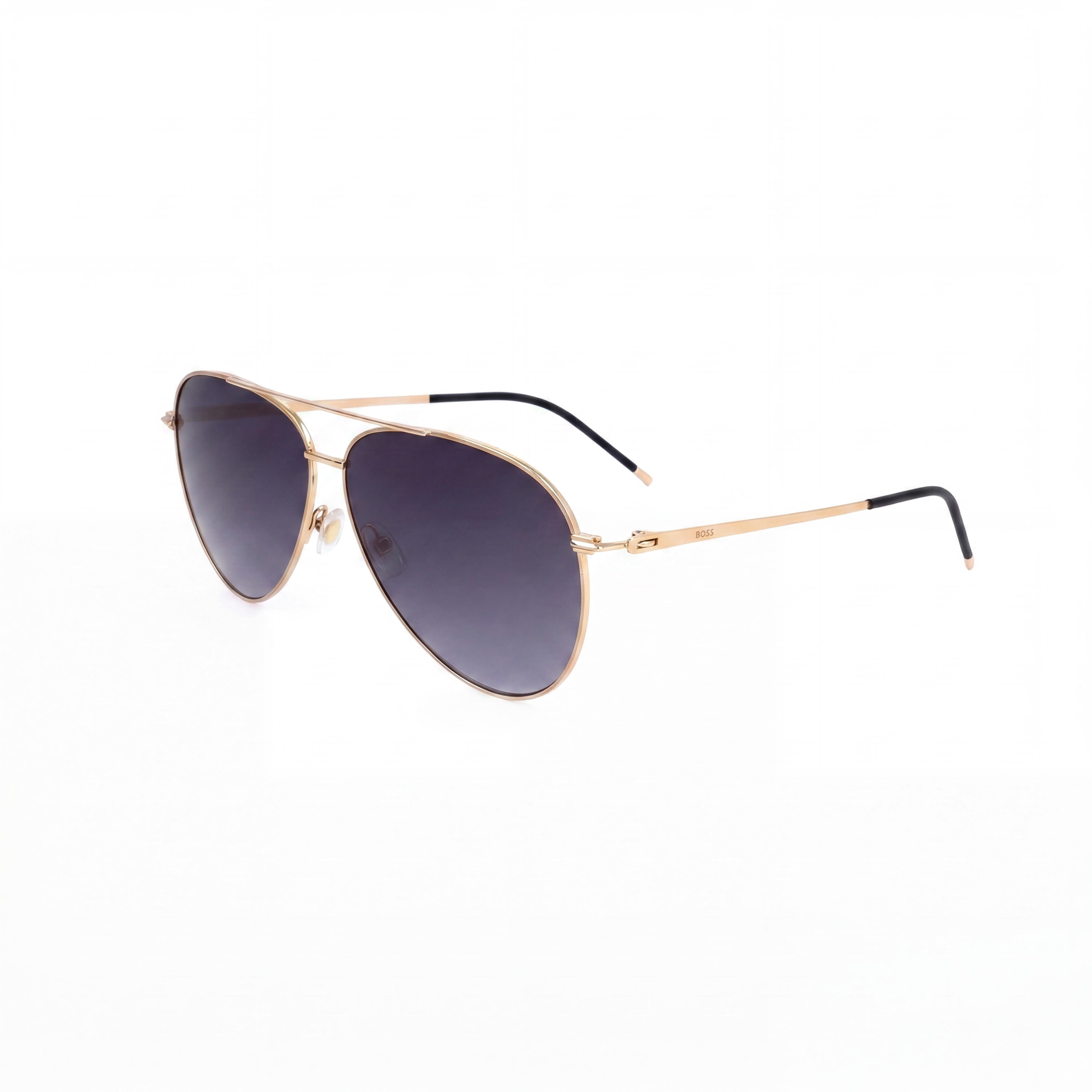 Hugo Boss Classic Women's Rose Gold Stainless Steel Non-Polarized Dark Grey Shaded Sunglasses 60mm, Photo 1