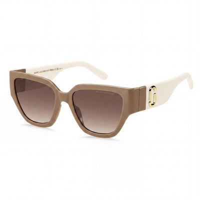Gafas de sol Marc Jacobs para mujer, informales, de montura beige de propionato de celulosa con cristales marrones sombreados de 54 mm