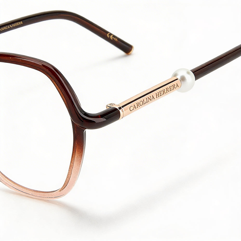 CAROLINA HERRERA Her 0080 Gafas de sol para mujer con montura de poliamida marrón nude, lentes de 53 mm con protección UV no polarizadas.