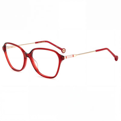 Gafas de sol para mujer Carolina Herrera modernas, con montura de acetato rojo y un ancho de lente de 55 mm