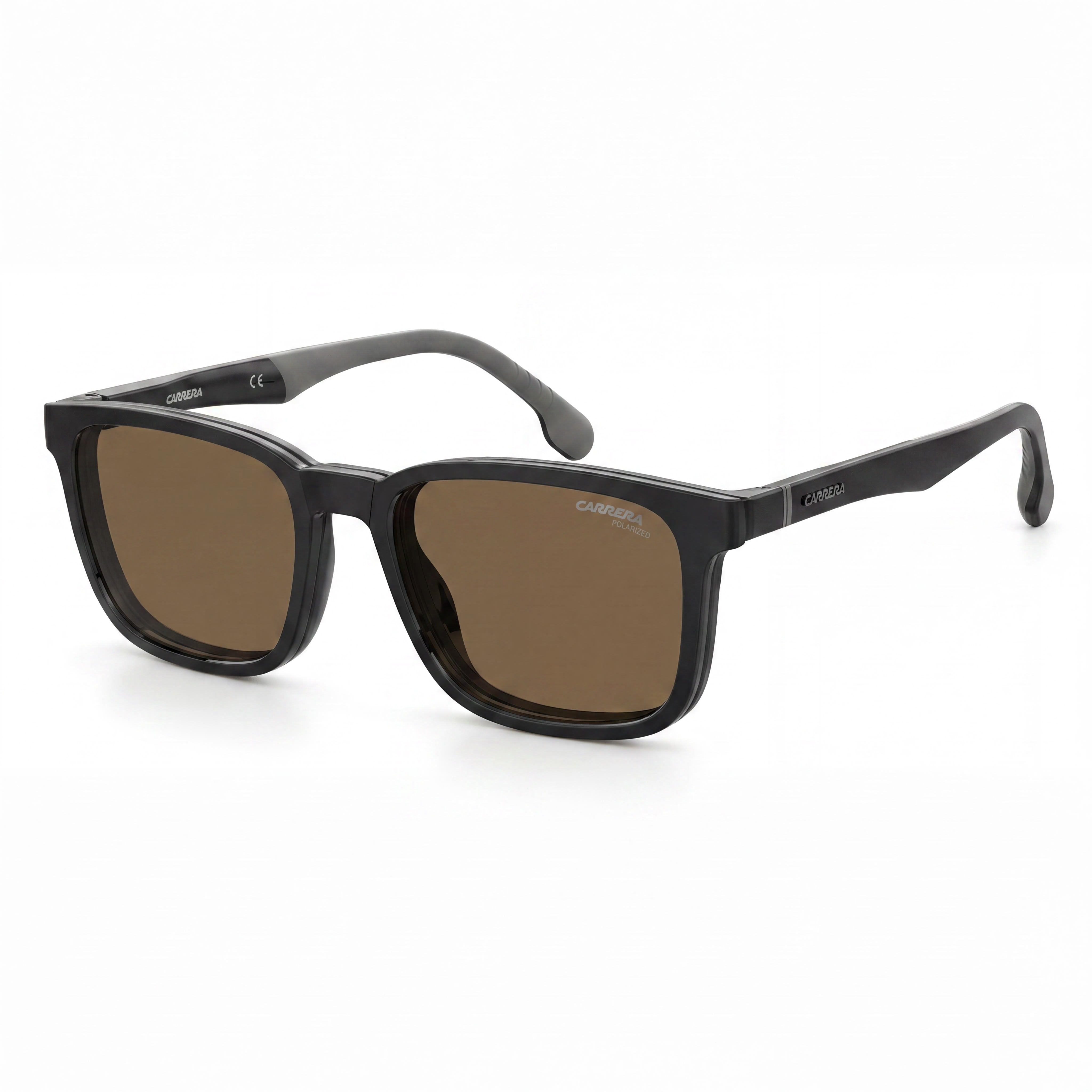 Gafas de sol unisex Carrera CA-8045-CS con clip en negro/marrón, inyección de propionato y protección UV 100 % (lente bronce de 53 mm), Photo 1