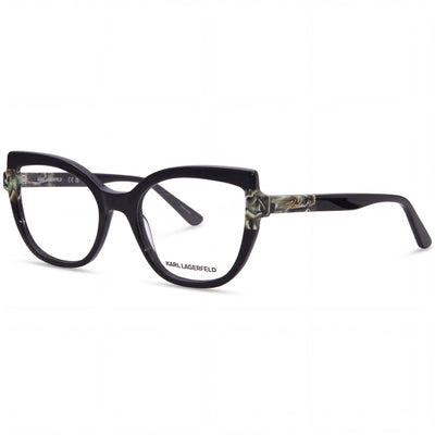 KARL LAGERFELD Modern Unisex Eyewear featuring Acetate Frame with Non-polarised Lenses in Black Marble, 54mm