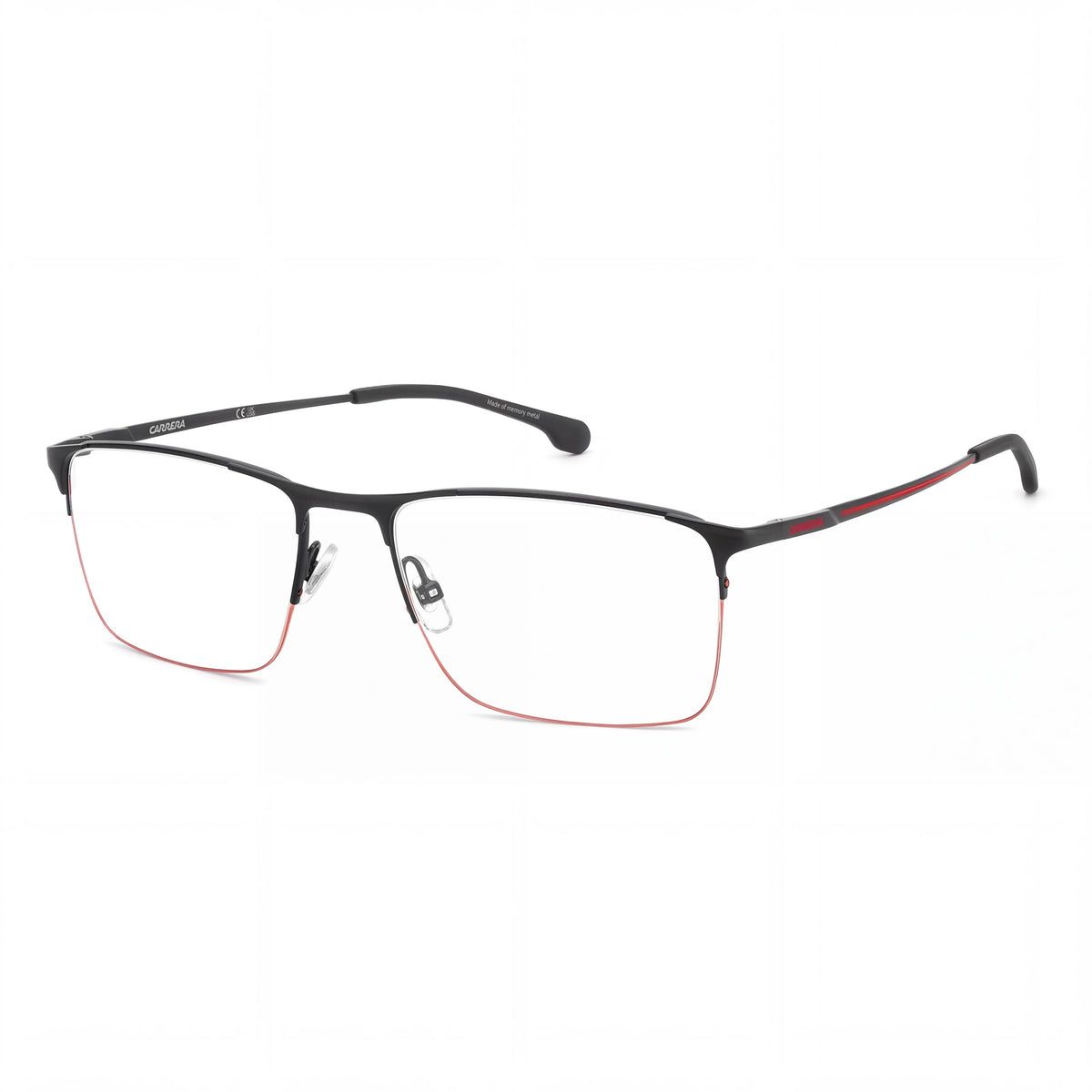 Carrera 8906 Women's Classic Eyewear, Matte Black Red Stainless Steel Frame, Non- Lenses 57-19-145, Photo 1