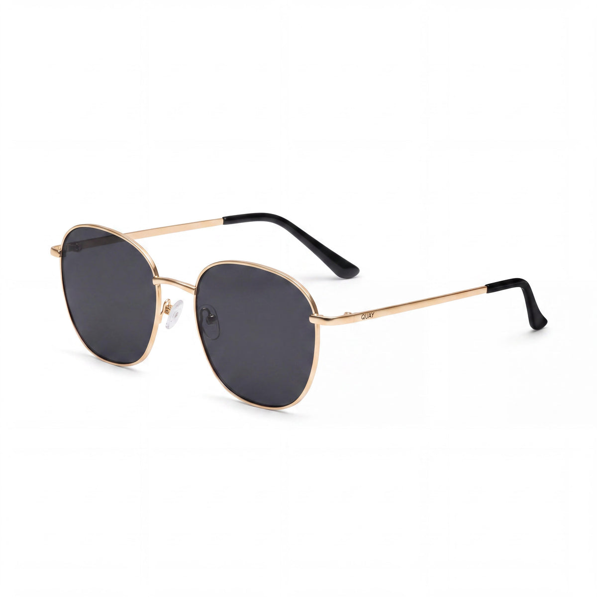 Gafas de sol unisex QUAY AUSTRALIA Jezabell de metal dorado con cristales ahumados no polarizados con protección UV de 57 mm, Photo 1