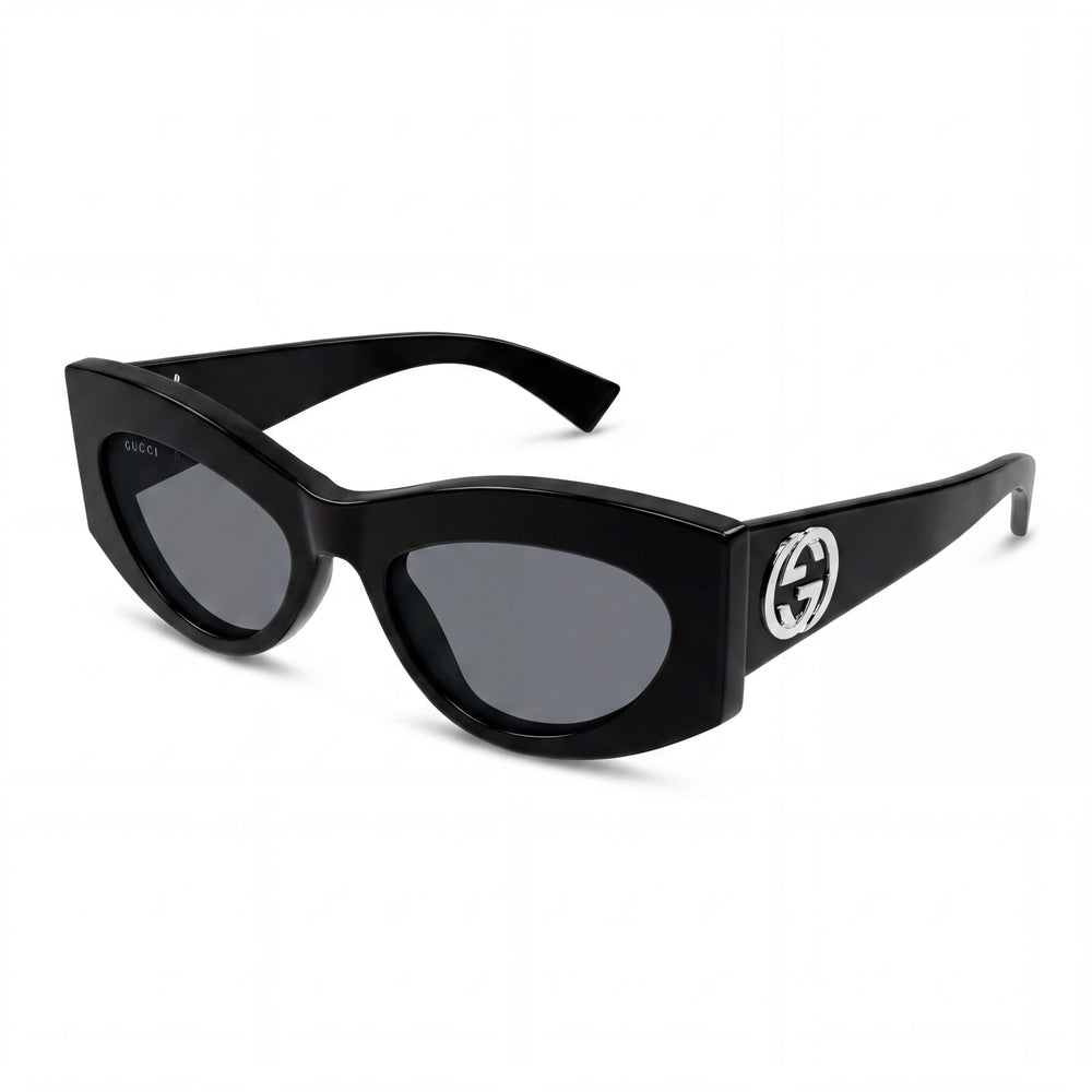 Gafas de sol Gucci Gg1843s-001 para mujer, de plástico negro y gris, 53 mm
