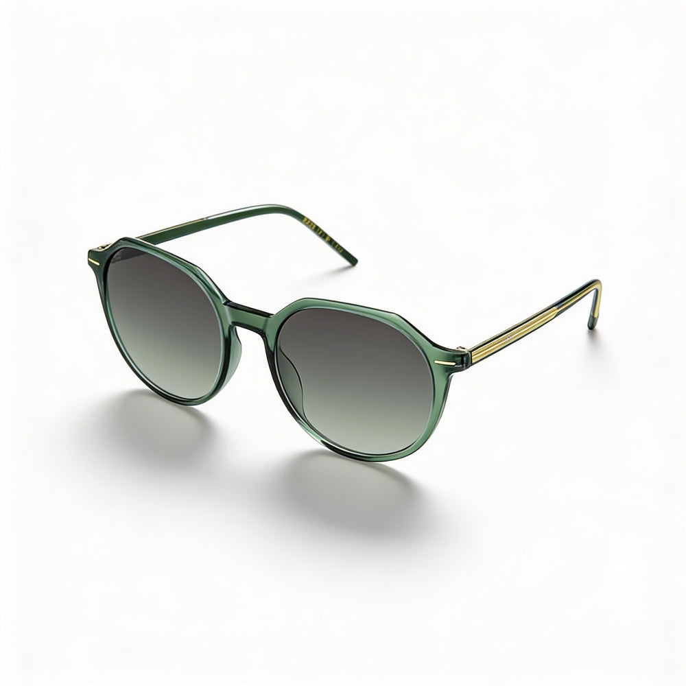 Hugo Boss Light & Minimal Women's Green Grey Frame Grey Green Polyester Lens Light Acetate Sunglasses 51mm