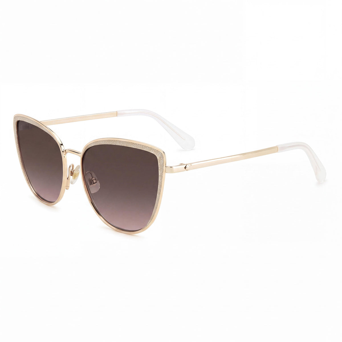 kate spade new york Cat Eye Sunglasses Women's Gold Brown Stainless Steel 56mm, Photo 1