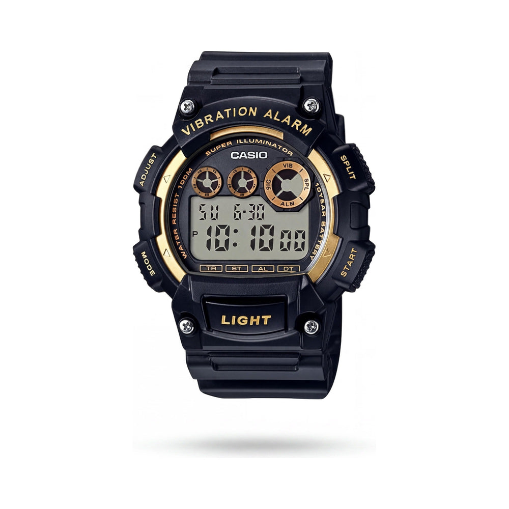 Reloj Casio W-735H-1A2VCF de cuarzo negro/blanco para hombre, batería de 10 años, resistente al agua hasta 100 m, 44 mm