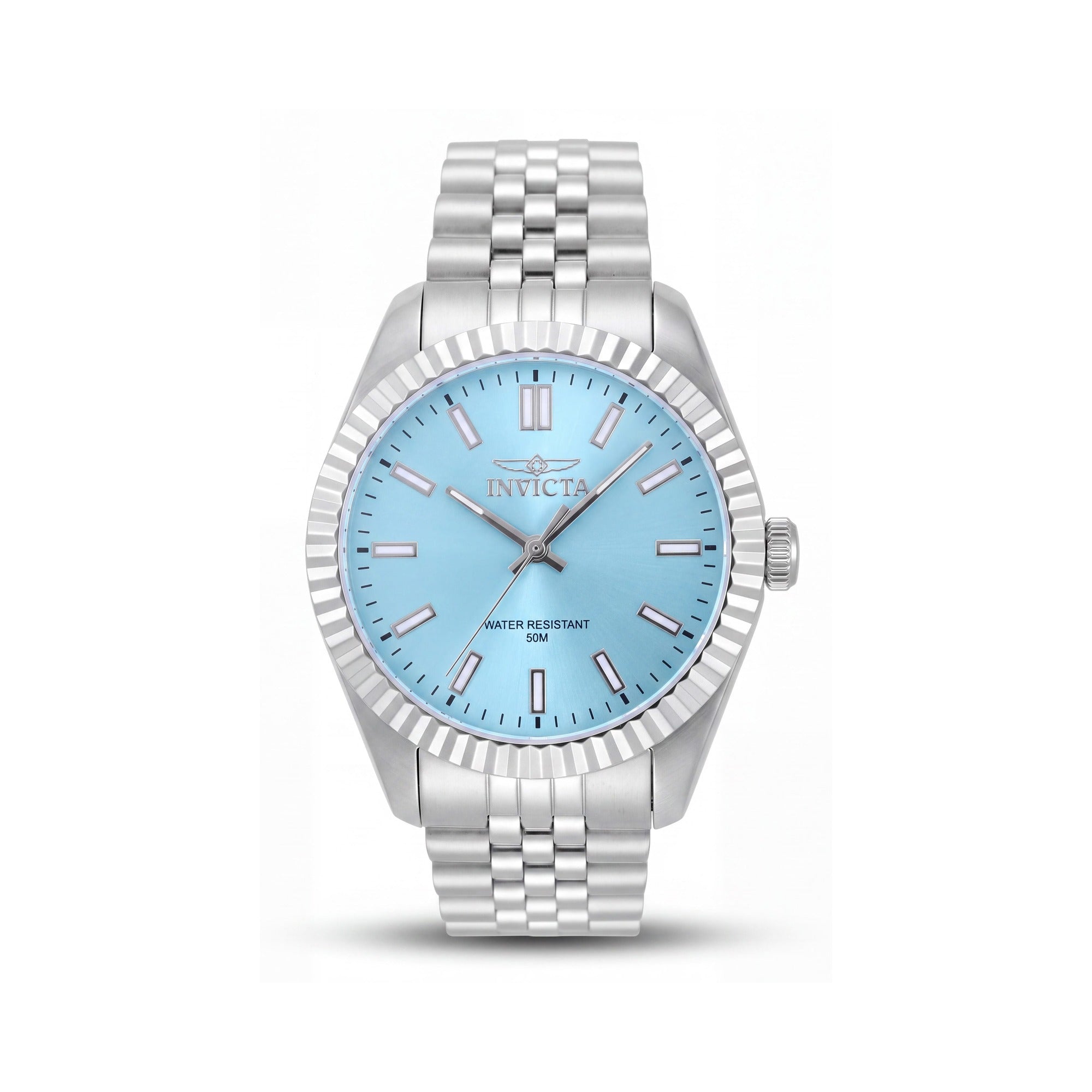 Invicta Specialty 48907 Reloj de pulsera de cuarzo unisex con caja de acero inoxidable de 36 mm plateada y esfera azul, Photo 1