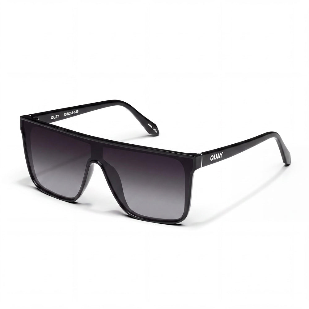 QUAY AUSTRALIA Nightfall Medium Unisex Oversized Polarized UV Protection Sunglasses Black Smoke