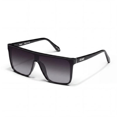 QUAY AUSTRALIA Nightfall Medium Unisex Oversized Polarized UV Protection Sunglasses Black Smoke