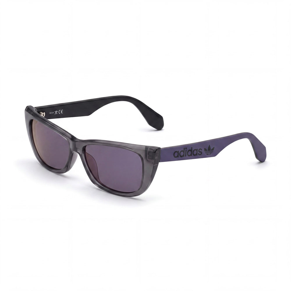 adidas Originals OR0027 Women's Casual Transparent Grey Acetate Sunglasses with Gradient Purple Mirror Lenses 55mm