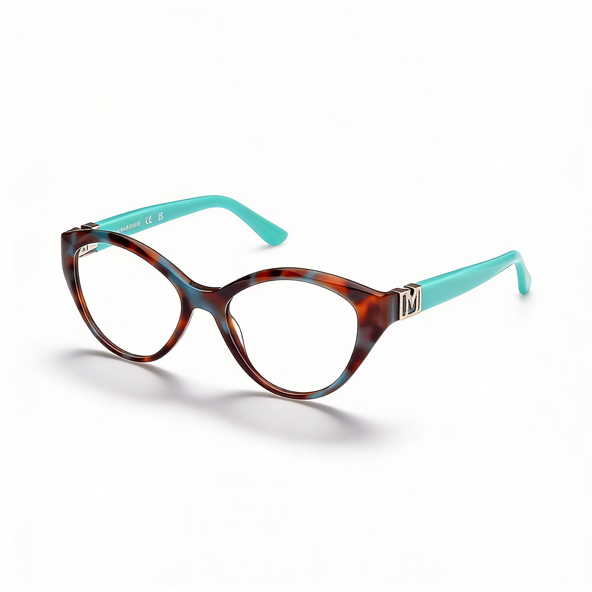 Guess by Marciano Gm50004 Men's Clear Polycarbonate Lens Plastic Turquoise Havana Sunglasses 52-16-140mm, Photo 1