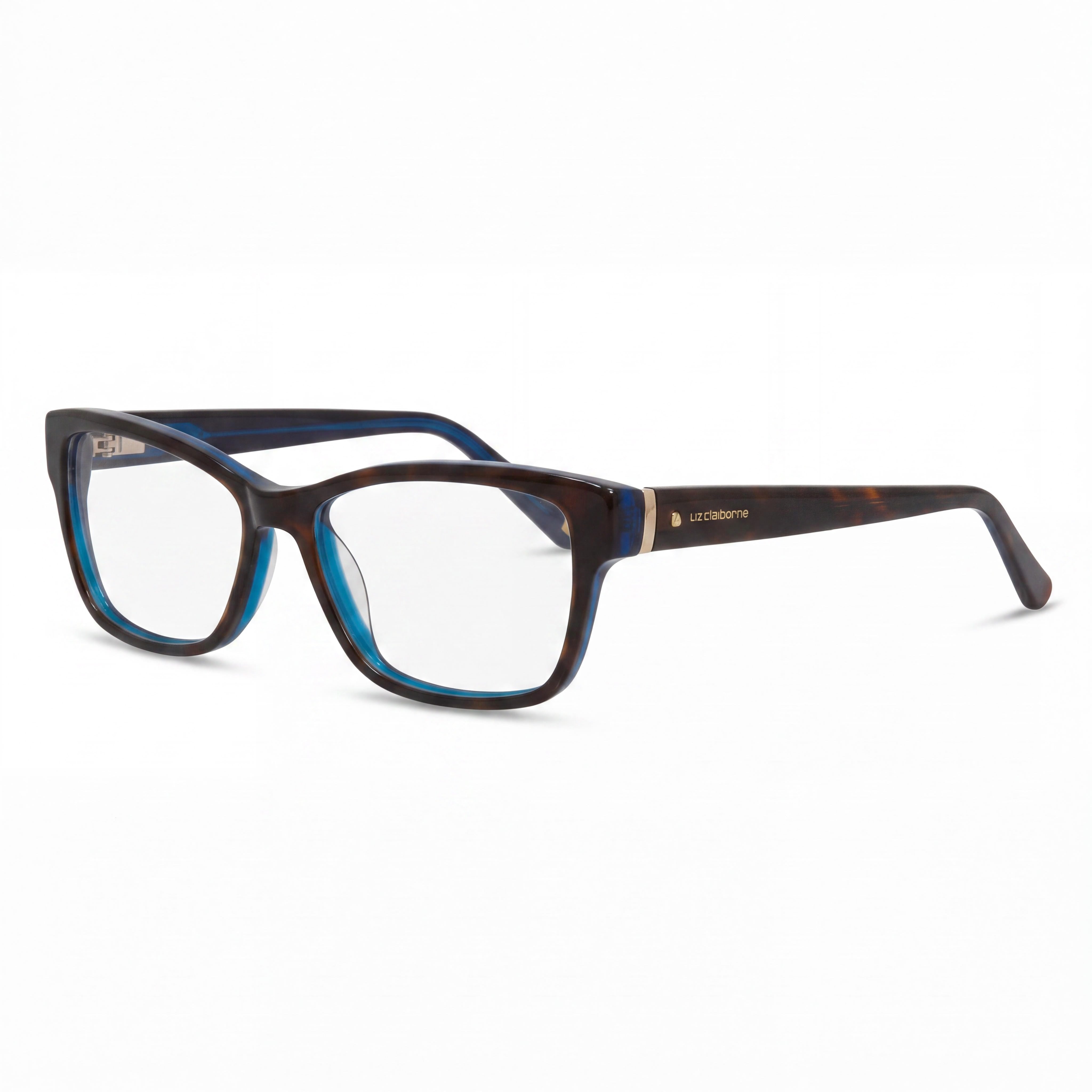 Gafas de sol rectangulares de plástico azul habana para mujer Liz Claiborne 616, 55-15-135, Photo 1